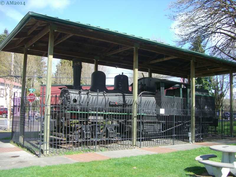 Another view of a Shay locomotive in Vernonia, Oregon.